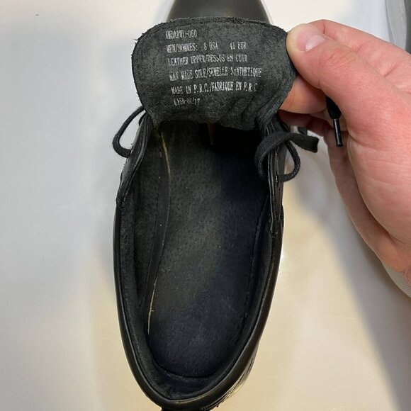 Andrew Marc Darwood Men's Black Leather Sneakers – Size US 8 - Picture 10 of 11